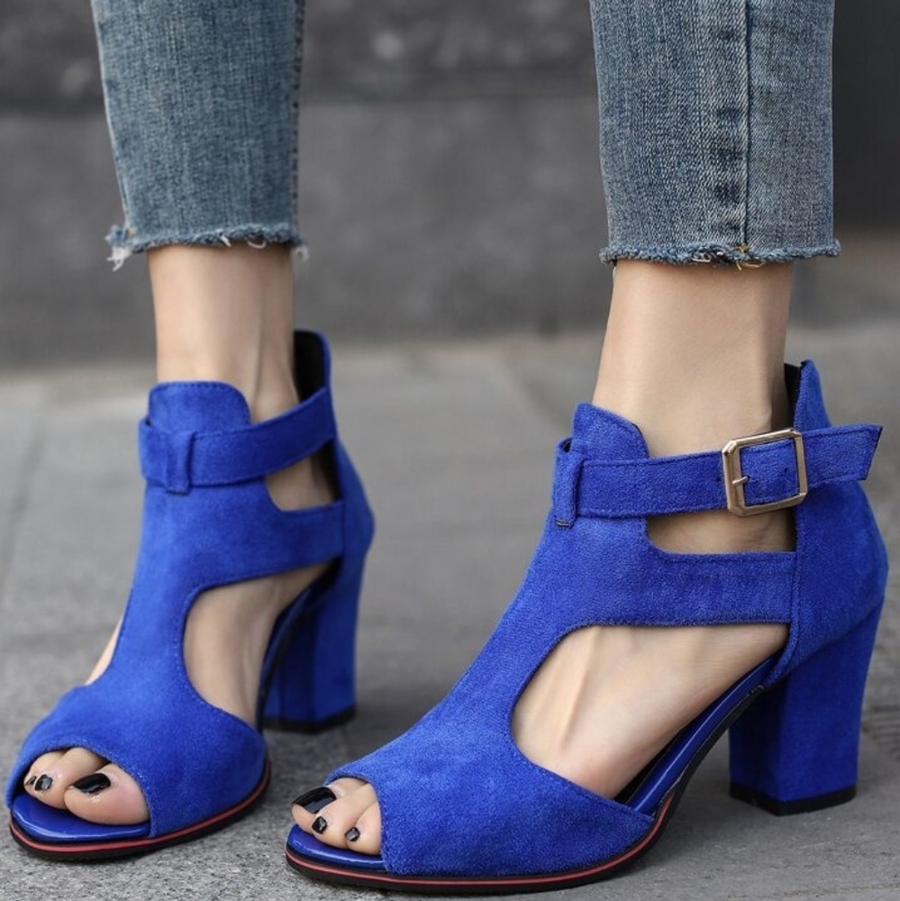 Elegant Blue Women's Heels